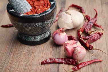 Chili köri ve malzemeler