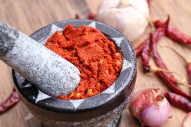 Chili köri ve malzemeler