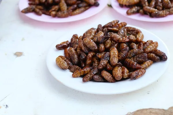 Insecto frito en la comida callejera — Foto de Stock