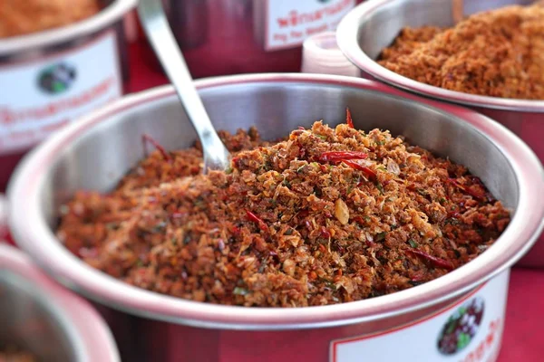 Chili paste at street food — Stock Photo, Image
