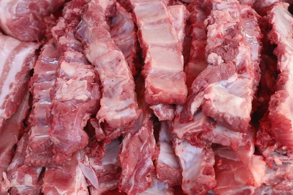 Carne Fresca Porco Mercado — Fotografia de Stock