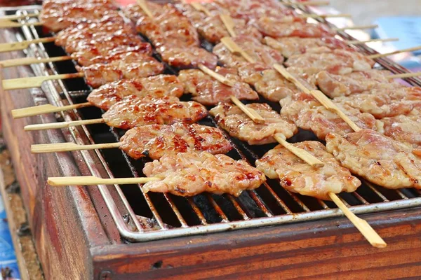 Pork roast on street food — Stock Photo, Image