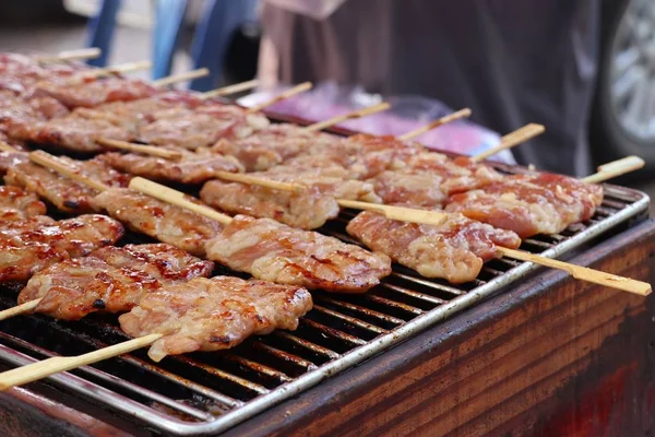 Pork roast on street food — Stock Photo, Image
