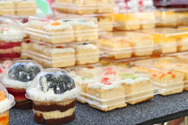 Delicious cakes at street food — Stock Photo, Image