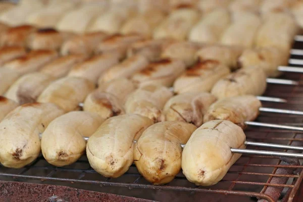 Grill bananas at the market — Stock Photo, Image