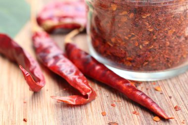 Kurutulmuş kırmızı biber ile