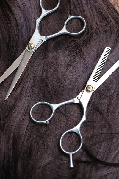 Fryzjer Włosy Nożyce Wyrębarskie — Zdjęcie stockowe