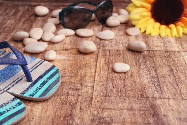 Accessori Spiaggia Legno — Foto Stock