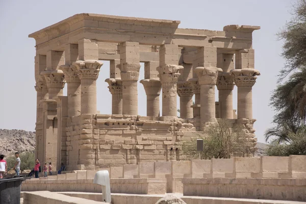 Trajan Kiosk Next Temple Philae Nile River Aswan Egypt Agilkia — Stock Photo, Image