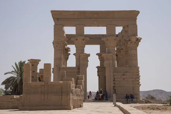 Trajan Kiosk Next Temple Philae Nile River Aswan Egypt Agilkia — Stock Photo, Image