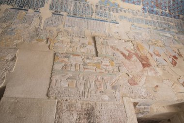 Hatshepsut Tapınağı, Deir el Bahari kompleksinde, Nil Nehri 'nin batı kıyısında, Krallar Vadisi yakınlarında, Mısır' da, Afrika 'da.