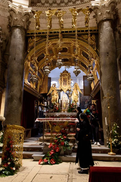 Interior Igreja Palácio Dioclezano Split Cidade Portuária Costa Dálmata Mar — Fotografia de Stock