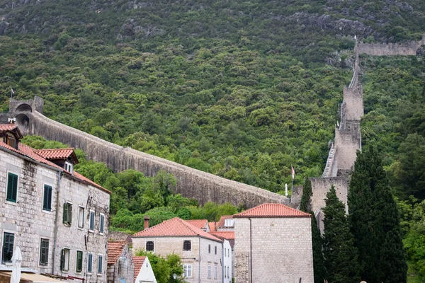 Kilátás Útvonal Egy Részére Fal Ston Dubrovnik Neretva Megye Található — Stock Fotó