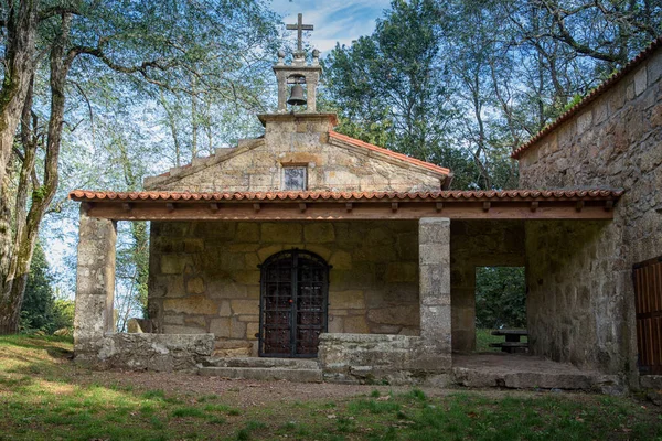 Cambados, Rias Bajas, Pontevedra, Galiçya, İspanya, Avrupa 'daki Maria Castaa Parkı' ndaki Çoban Kilisesi..