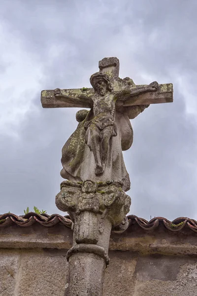 Escadaria Cruzeiro Altar Pedra Rua Combarro Freguesia Pertencente Município Poio — Fotografia de Stock