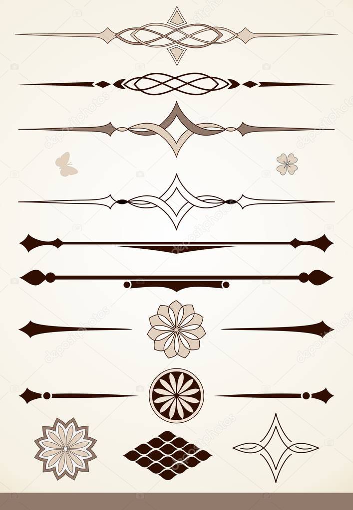 Decorations and dividers, vector design elements