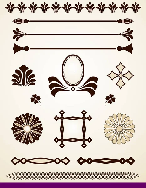 Design elements, dividers and borders — Stock Vector