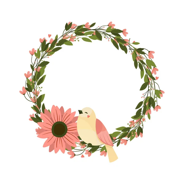 Vector floral frame on white background. — 스톡 벡터