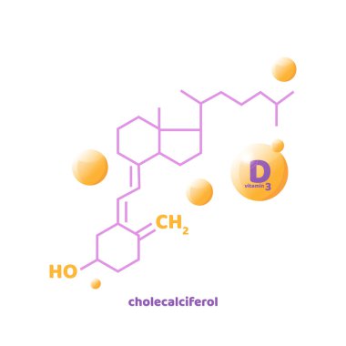 D vitamini, D3 vektörü. 2 Kasım - D vitamini günü.