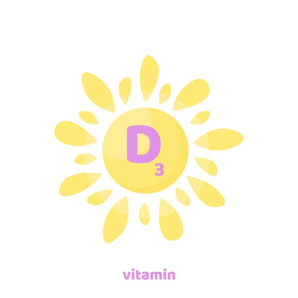 Vitamina D, vetor D3. 2 Novembro - Dia da vitamina D . — Vetor de Stock