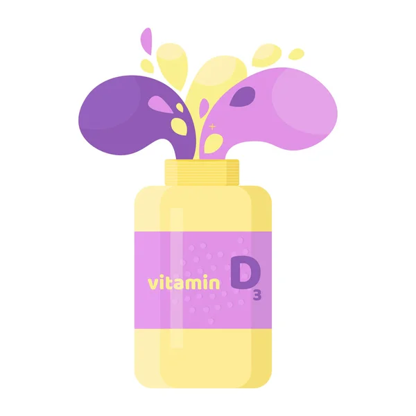 Vitamin D, D3 vector. 2 November - Vitamin D day. — Stock Vector