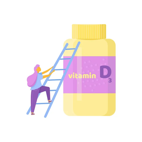 D vitamini, D3 vektörü. 2 Kasım - D vitamini günü. — Stok Vektör