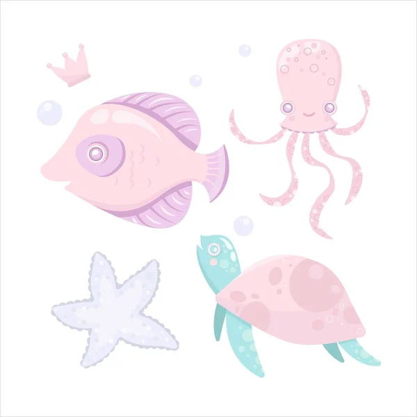 Vector sea animal. Little animal. — 图库矢量图片