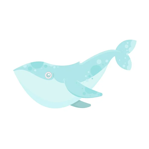 Baleia Marinha Vectora Desenhos Animados Ilustração Objetos Vida Marinha Para —  Vetores de Stock
