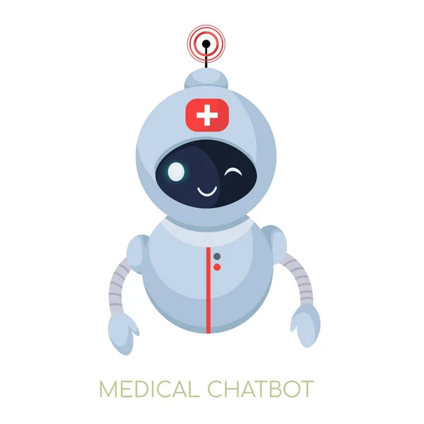 Orvosi Cuki Chatbot Robot Doktor Tudományos Technológiák Egészségért Concept Orvostudományban — Stock Vector