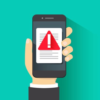 Uyarı veya hata bildirimi, uyarı ve uyarı dikkati izole edilmiş belge, vektör illüstrasyonu