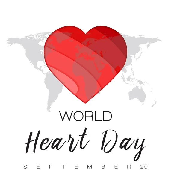 World Heart Day Illustration Poster Banner — Stock Vector