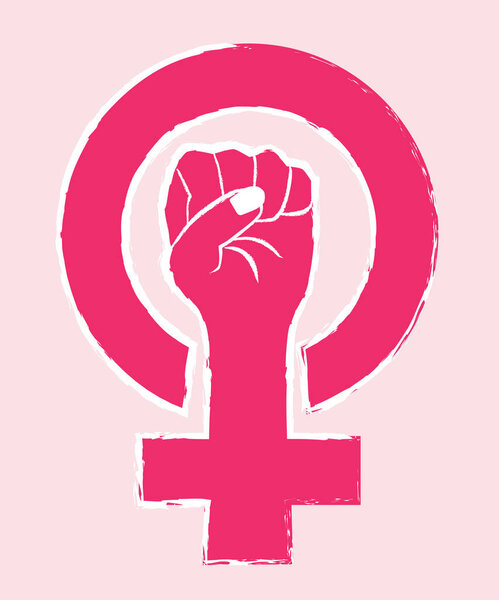 woman fist, women resist symbol, vector illustration