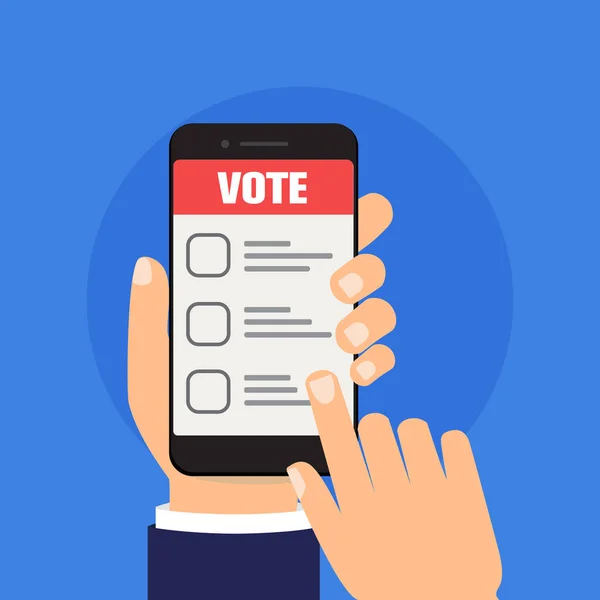Голосование Онлайн Электронное Голосование Избирательная Интернет Система Плоский Дизайн Векторная — стоковый вектор