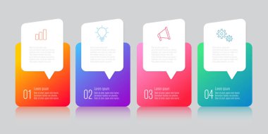 Konuşma kabarcığı düz vektörü ile bilgi grafikleri tasarımı