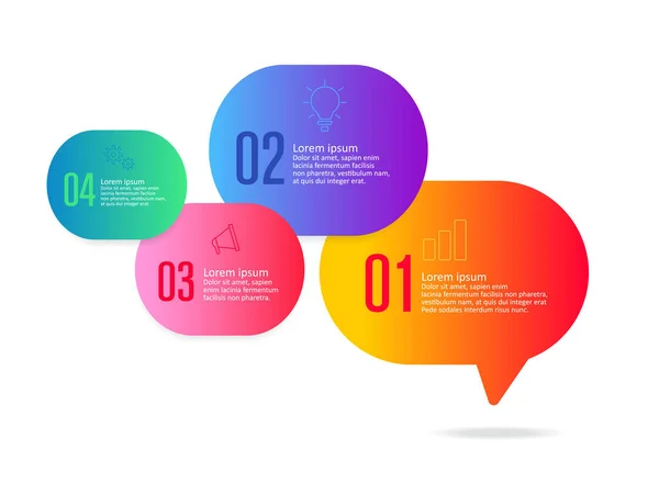 Konuşma Balonu Bilgi Grafikleri Tasarımı — Stok Vektör