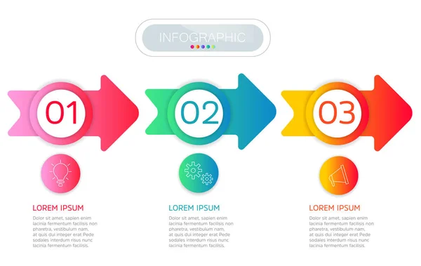 Proceso Gráfico Plantilla Negocio Vectorial Para Presentación — Vector de stock