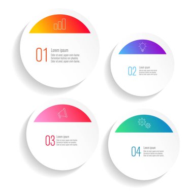 Konuşma kabarcığı düz vektörü ile bilgi grafikleri tasarımı