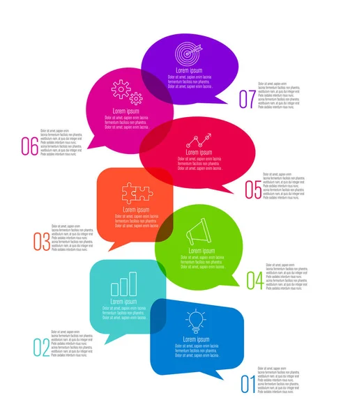 Infographic Konuşma Baloncukları Vektör Çizimi — Stok Vektör