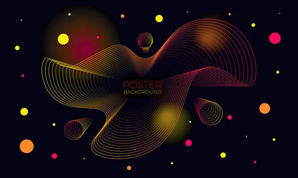 Abstrata Onda Linear Forma Layout Design Para Brochura Folheto Cartaz — Vetor de Stock