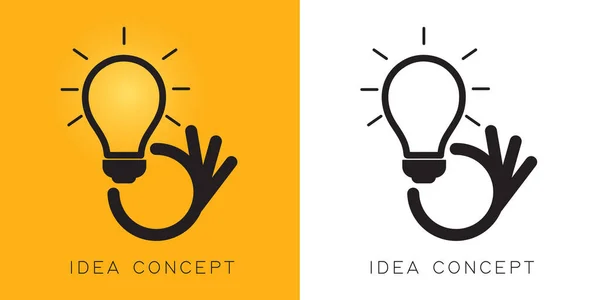 Gloeilamp Idee Concept Logo Ontwerp Vector Illustratie — Stockvector