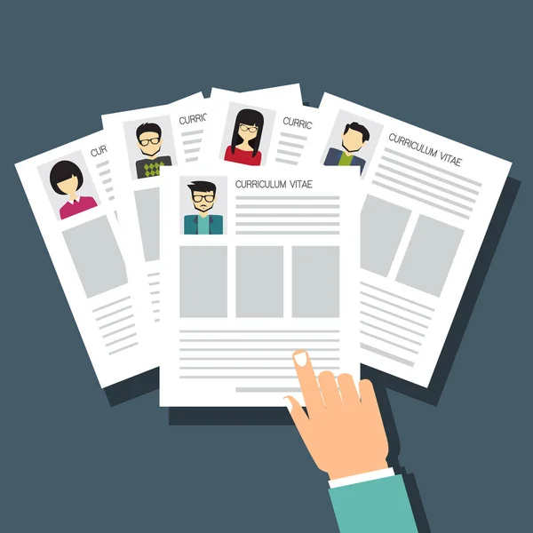 Curriculum Vitae Candidat Recrutement Choisir Des Gens Affaires Embaucher — Image vectorielle