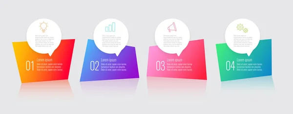 Diseño Infografías Con Discurso Burbuja Vector Plano — Vector de stock