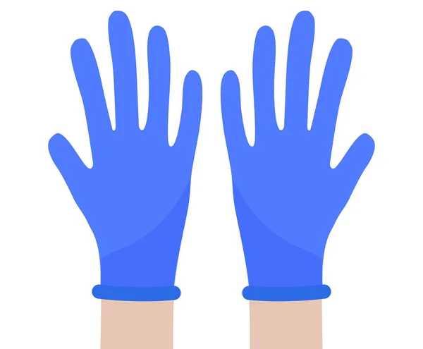 Mains Dans Les Gants Protection Gants Latex Contre Les Virus — Image vectorielle