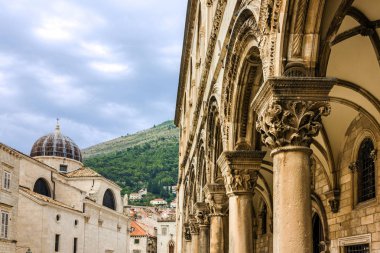 Dubrovnik, Hırvatistan. Okd şehir antik mimari - sundurma ve c
