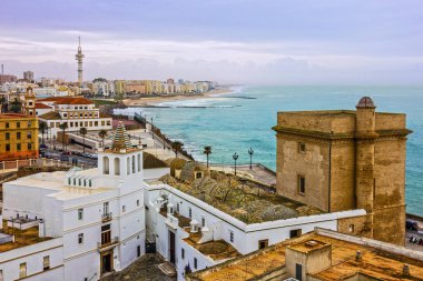 Cadiz town panoramic view, Spain clipart