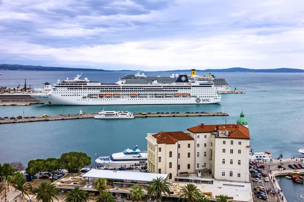 Split Croatia July 2022 Tourist Vessel Msc Liner Cruise Port — Stock Photo, Image