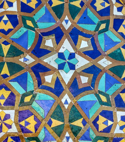 摩洛哥的马赛克瓷砖、 陶瓷装饰的哈桑二世清真寺 — 图库照片