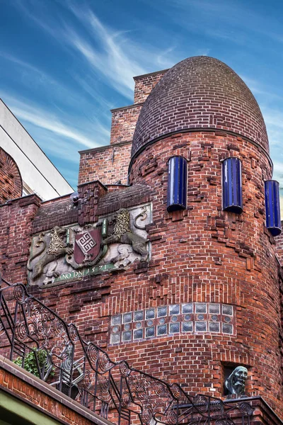 Bremen, Germany. Decorated brick building on Bottcherstrasse — Stock Photo, Image
