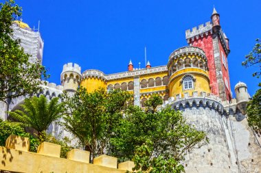 Pena Ulusal Sarayı. Palacio Nacional da Pena, Sintra, Portekiz