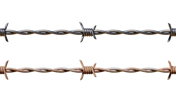 Seamless Repeating Clean and Rusty Barbed Wire — Stock Photo, Image